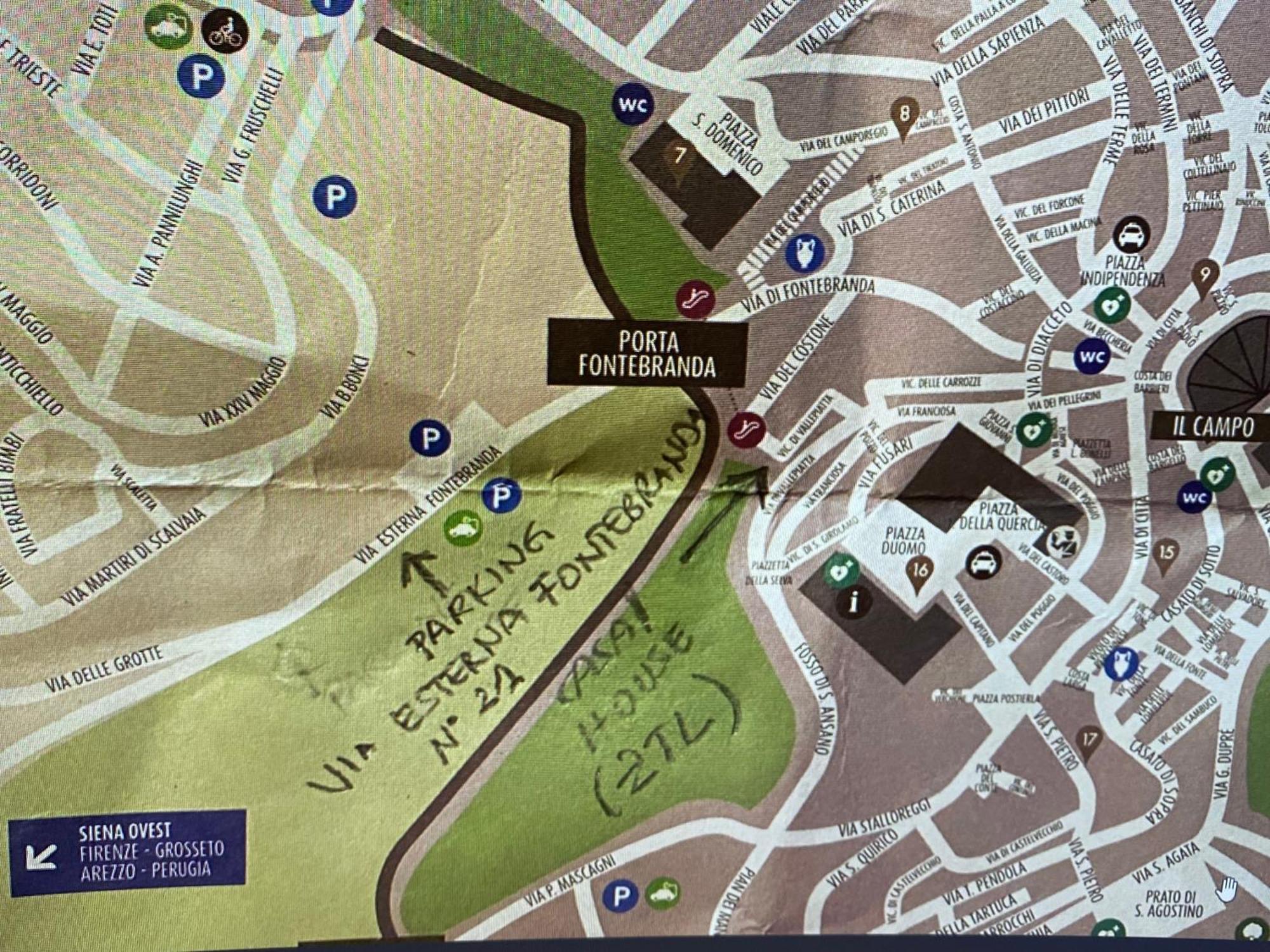Appartamento Loft Vicolo Di Vallepiatta 2 Min Piazza Del Campo Con Parcheggio Siena
